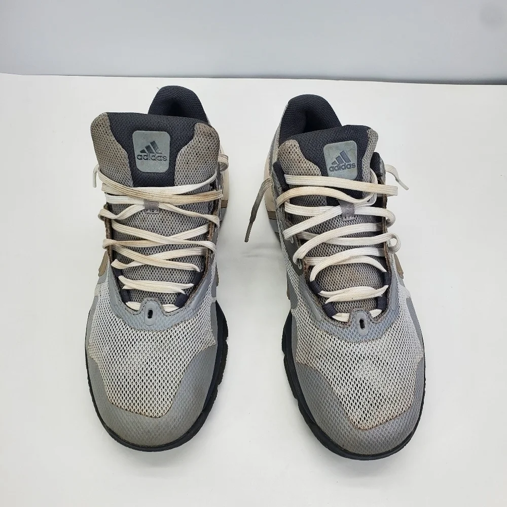 adidas Dropset Shoes Men 11 Trainer Gray White Three Stripe Athletic Sneaker